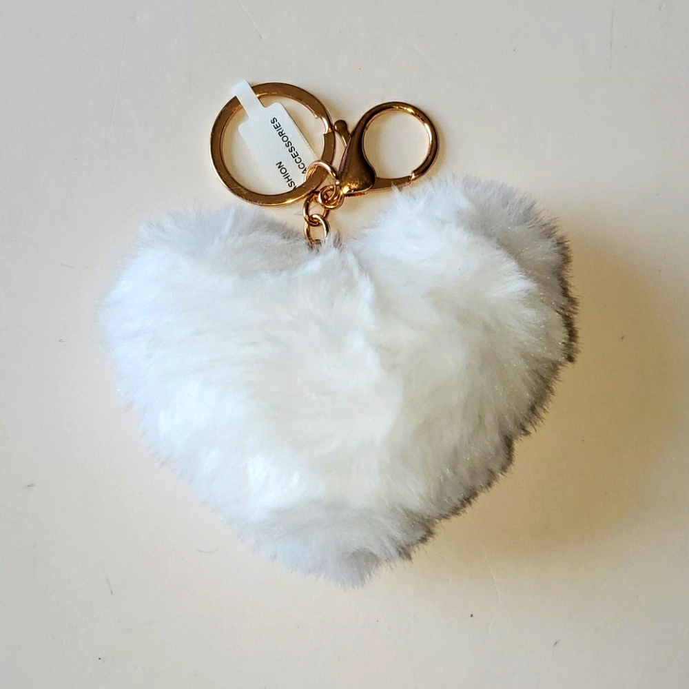 Fuzzy Heart Keychain